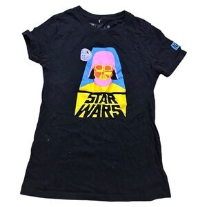 Star Wars Black Graphic Tee | Vibrant Pop Art Print | Short Sleeve | Size S